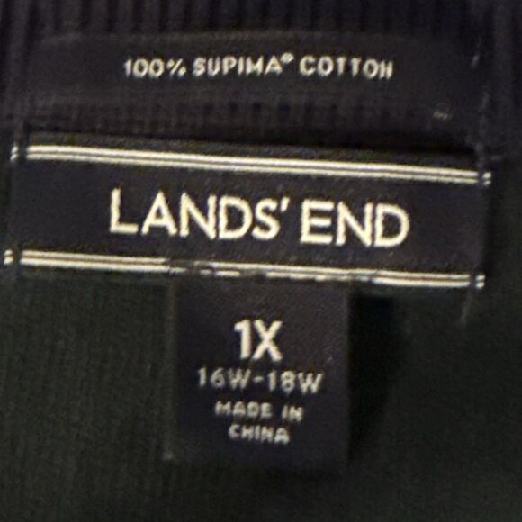 LANDS END Blackwatch Plaid Cardigan Sweater Womens Sz 1X Button Up Supima Cotton - Picture 11 of 12